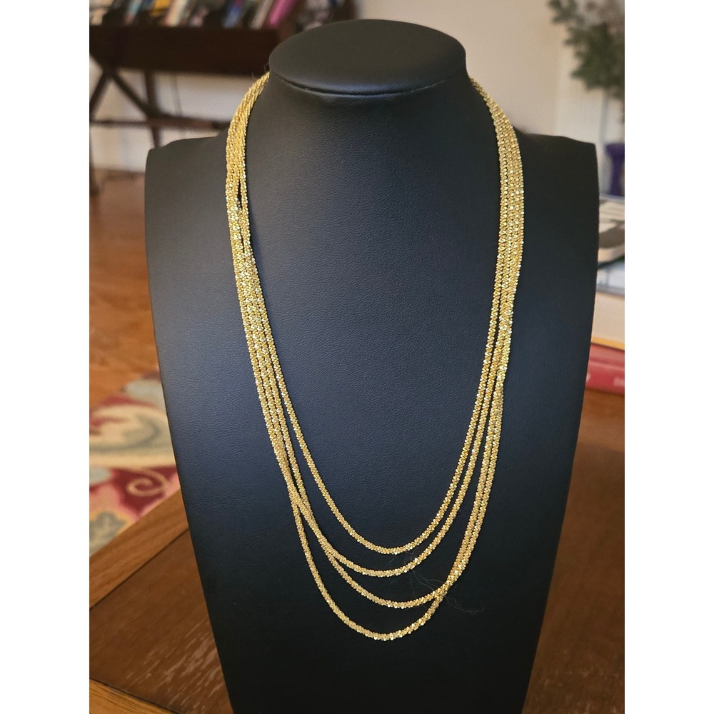 Italian Made 18KP BRZ Multistrand Glitter Necklace Vintage